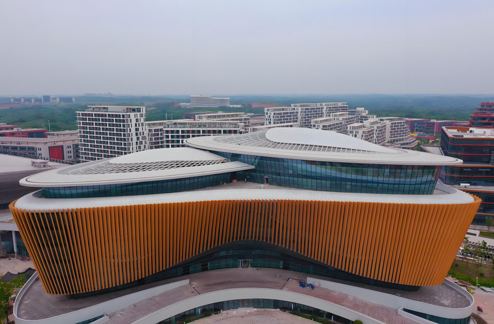 Huaizhou New Town Vocational Education Campus architectural glass reference project in Chengdu